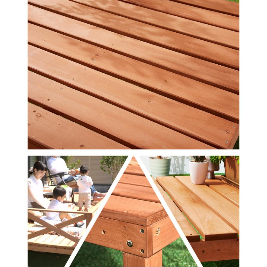 お取引中【未使用】ウッドデッキ セット 3点セット ウッドデッキ180+手すり+ステップ台 0.5坪 天然木 ウッドデッキ キット 0.5坪 セット 3点セット ウッドデッキ180+