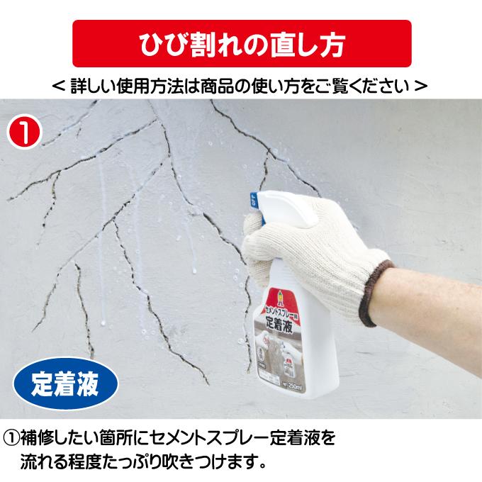 セメントスプレー2本セット 定着液1本付き セメント 壁 駐車場 家 補修 外 屋外 コンクリート 手軽 簡単 ヒビ 割れ 代引不可 Ls リコメン堂ホームライフ館 通販 Yahoo ショッピング