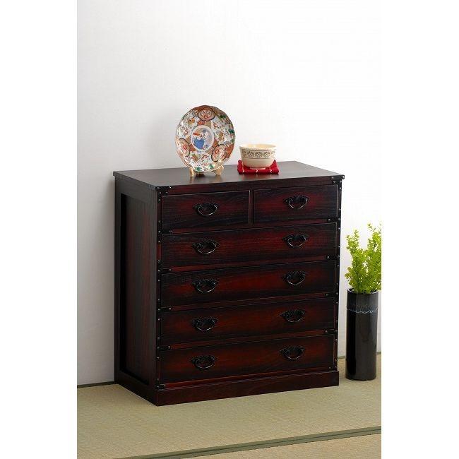 5段チェスト 桐製 和ダンス引出6杯 民芸家具 箪笥 和ダンス 天然木  