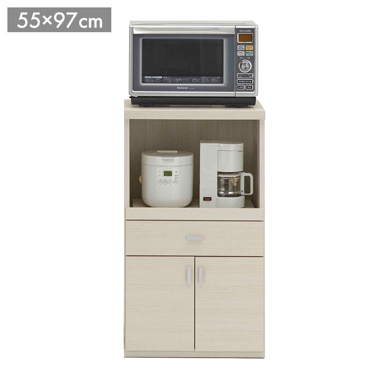 フナモコ　ハイカウンター　カウンター　レンジ台　炊飯器台　白　　ホワイトウッド フナモコ スマートキッチン レンジカウンター SRS-55LC ホワイトウッド