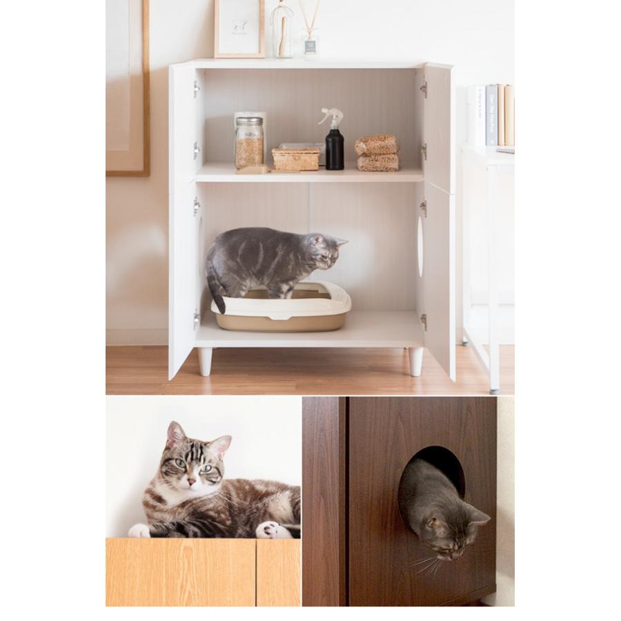 キャットトイレクローゼット チェスト Galetta ガレッタ 猫トイレ クローゼット ラック チェスト キャットトイレ トイレ収納 代引不可