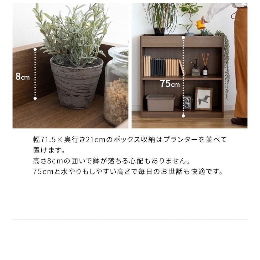 Ramus プランターラック オープンラック ボックス収納 オープン収納 収納棚 雑貨 プランター ディスプレイ スタイリッシュ 観葉植物 可動棚 代引不可の画像