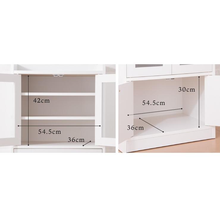 日本製 完成品 食器棚 おしゃれ 北欧 幅60cm 高さ90.5cm ロータイプ