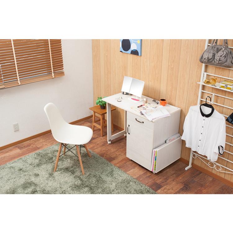 Hime ネイルテーブルワゴン ホワイト 折りたたみ式 引出し付き ネイルサロン デスク テーブル 机 ワークデスク フレンチカントリー お洒落 おしゃれ 代引不可_7