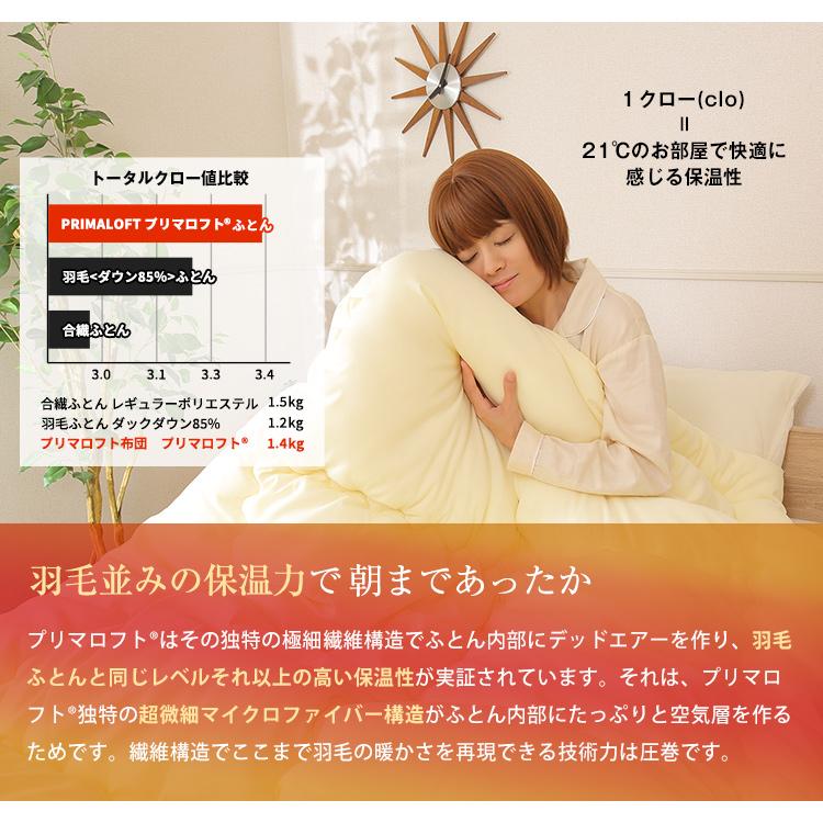 日本製 シンサレート×プリマロフト 人工羽毛布団 掛け布団 シングル