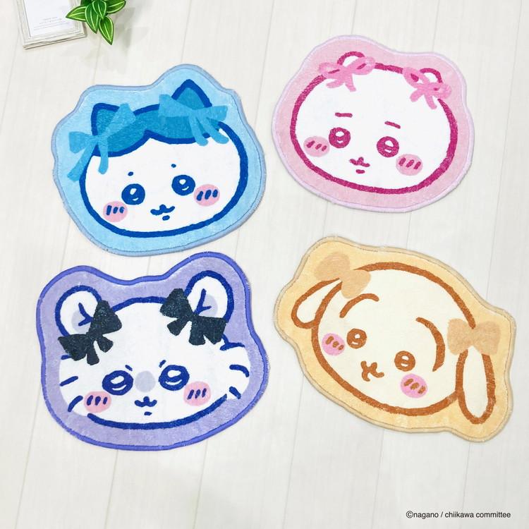 ちいかわ インテリアマット ハチワレ うさぎ モモンガ 4点 新品 インテリアマット ちいかわ リボン ハチワレ うさぎ モモンガ 43