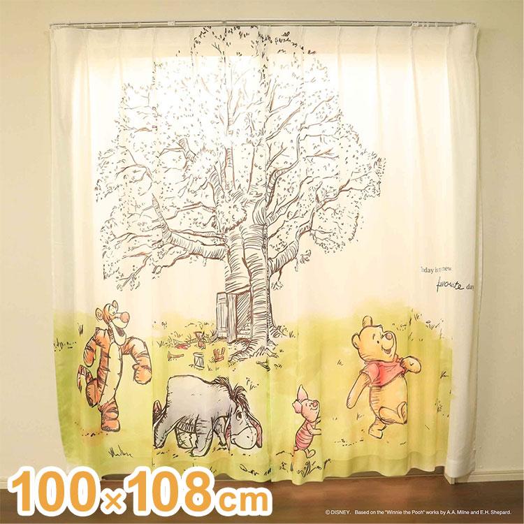 MORIPiLO ディズニー レースカーテン 幅100x108cm丈 2枚組 くまのプー