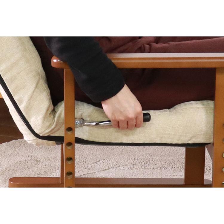 高座椅子 アーム 肘付 ハイバック リクライニングチェア ハイバック 2本脚 和室 スリム リクライニング ソファ ソファー リクライニングソファ 代引不可 | ブランド登録なし | 10