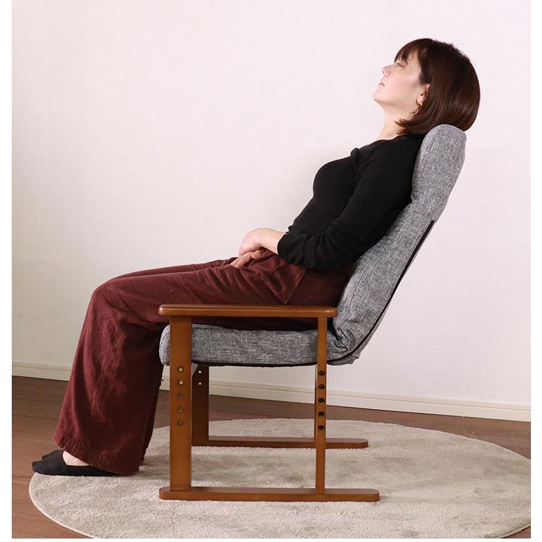 高座椅子 アーム 肘付 ハイバック リクライニングチェア ハイバック 2本脚 和室 スリム リクライニング ソファ ソファー リクライニングソファ 代引不可 | ブランド登録なし | 01