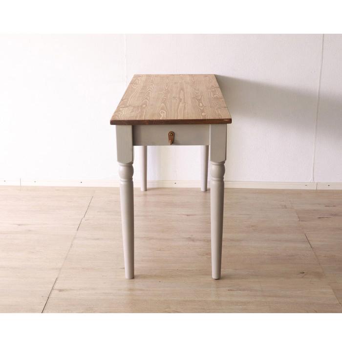 デスク 北欧調 幅130cm パソコンテーブル アンティーク調 組立品 学習机 ワークデスク グレー ホワイト 欧米 パイン材 ダイニング おしゃれ 天然木 代引不可 | ブランド登録なし | 09