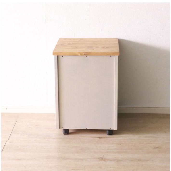 デスクワゴン 北欧調 幅40cm サイドワゴン キャスター付き サイドラック 収納 チェスト アンティーク調 組立品 グレー ホワイト 欧米 パイン材 代引不可 | ブランド登録なし | 10