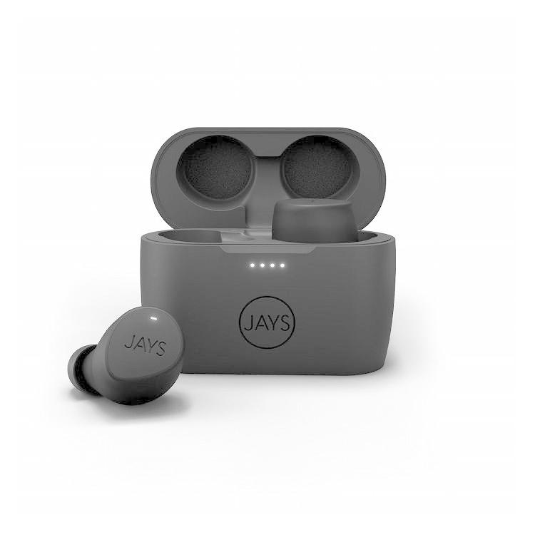 JAYS m-Five True Wirelessワイヤレスイヤホン Bluetooth 5.0 連続再生4.5時間 IPX5防滴 タッチ操作 ブラック JS-MFTW-BK