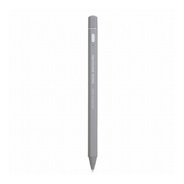 プリンストン アクティブスタイラス PASTEL SKETCH PRO 汎用-iPad用モード切替機能搭載 ペン先2mm 充電式 ペン先交換 グレイ PSA-TPR06-GY｜rcmdhl