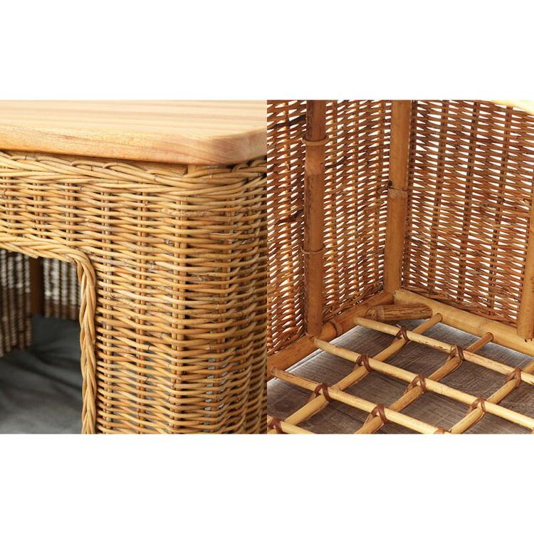 ペットハウス ペット ハウス クッション ラタン 籐 アジアン ナチュラル サイドテーブル 犬 猫 収納 ドッグハウス キャットハウス おしゃれ 北欧 代引不可 