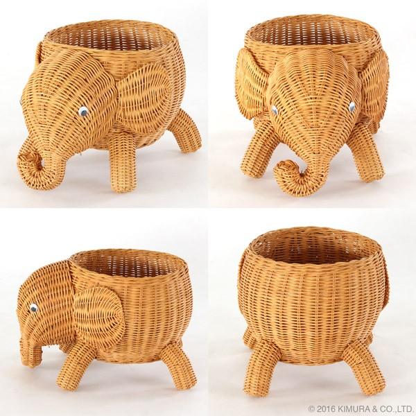 在庫限りッ アウトレット ラタン アニマルバスケット 収納ボックス 収納バスケット 象 Lサイズ 大きい Mk ブラウン 籐家具 バスケット かご 収納かご カゴ ケース 日本正規品 Carlavista Com