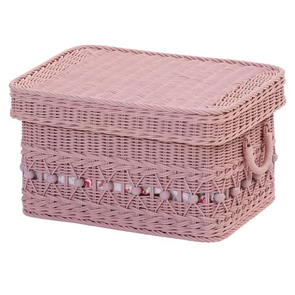 フィオーレ スタッキングバスケット PK(ピンク) 籐家具 バスケット 収納バスケット かご カゴ 収納かご ボックス 収納ボックス 籐 ラタン ロイヤル 代引不可
