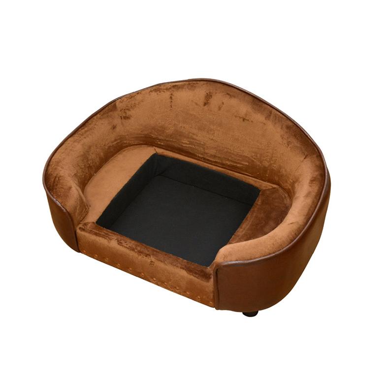 ペットソファ 幅65cm 座面取り外し可能 収納スペース PVC生地 シックなデザイン 防汚 傷に強い ペット用品収納 チャック付き クッション付き 代引不可