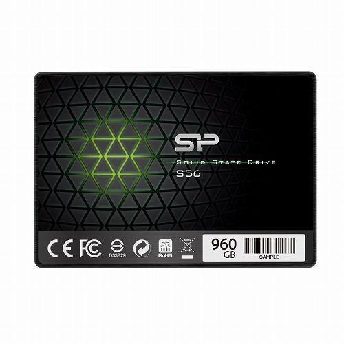 シリコンパワー 内蔵型SSD S56 960GB 2.5" (7mm厚/9.5mm変換スペーサー付/箱入り) SPJ960GBSS3S56P 代引不可｜rcmdhl