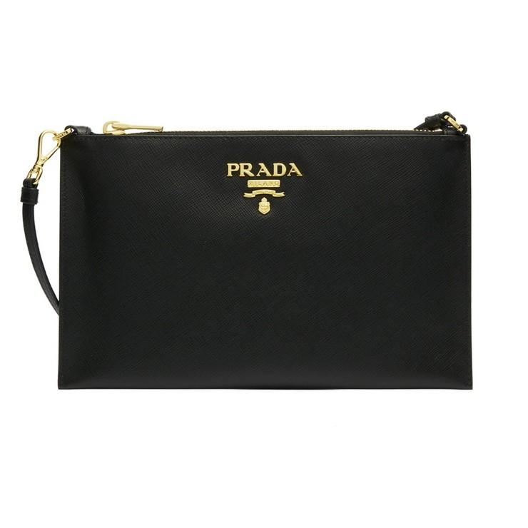 prada black clutch bag