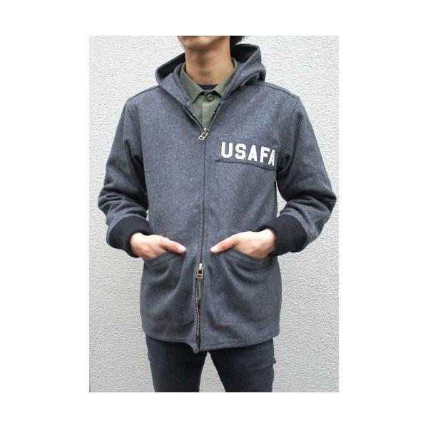 アメリカ空軍 士官学校（USAFA）カデットメルトンウールパーカー コート JP058YN グレー M 〔 レプリカ 〕 代引不可