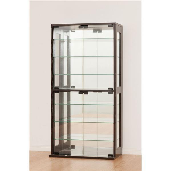 ガラスコレクションケース 背面ミラー8段 ホワイト系（1024） ガラス