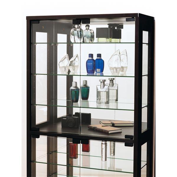 ガラスコレクションケース 背面ミラー8段 ホワイト系（1024） ガラス