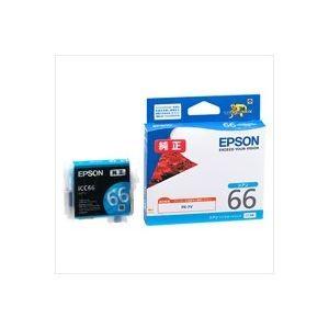 (業務用4セット) EPSON エプソン インクカートリッジ 純正 〔ICC66〕 シアン(青) 代引不可