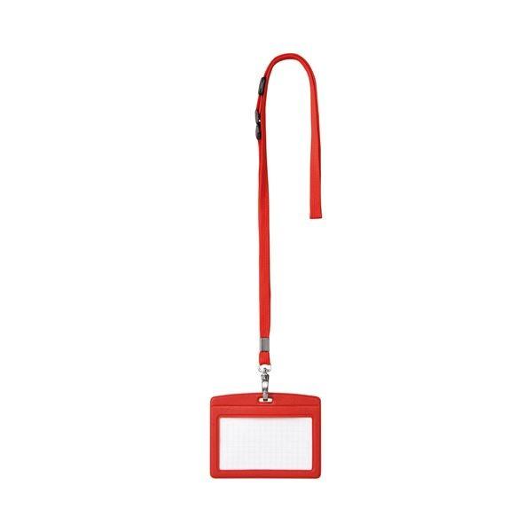 （まとめ） オープン工業 吊下げ名札 レザー調 ヨコ名刺サイズ 赤 N-123P-RD 1セット（10個） 〔×2セット〕 代引不可