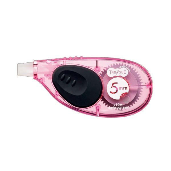 （まとめ） TANOSEE 修正テープ ヨコ引き 5mm幅×10m ピンク 1セット（30個） 〔×2セット〕 代引不可