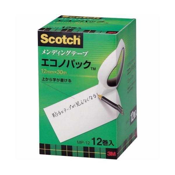 （まとめ） 3M スコッチ メンディングテープ エコノパック 大巻 12mm×30m 紙箱入 業務用パック MP-12 1パック（12巻） 〔×2セット〕 代引不可