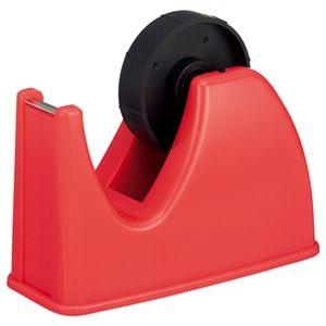 （まとめ） TANOSEE テープカッター台 大巻・小巻両用 赤 1台 〔×15セット〕 代引不可