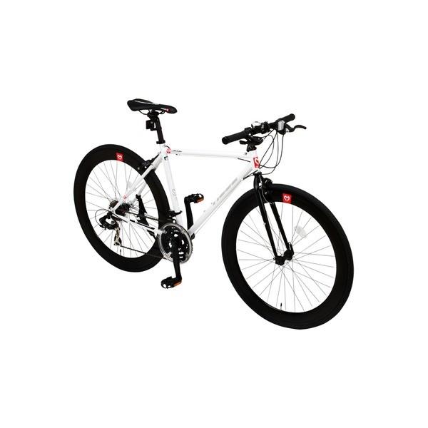 クロスバイク 700c（約28インチ）/ホワイト(白) シマノ21段変速 軽量  