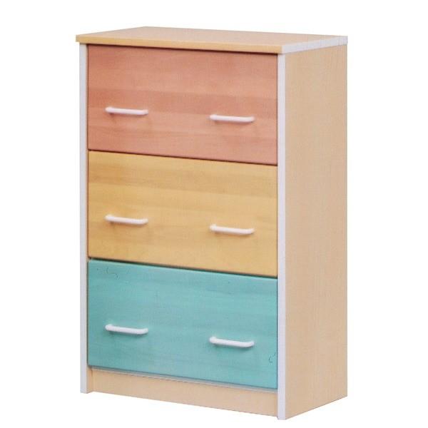 3段チェスト(子供部屋家具) 木製(天然木) 幅60cm×奥行34cm 日本製 ナチュラル 〔ANJU〕あんじゅ 〔完成品〕 代引不可
