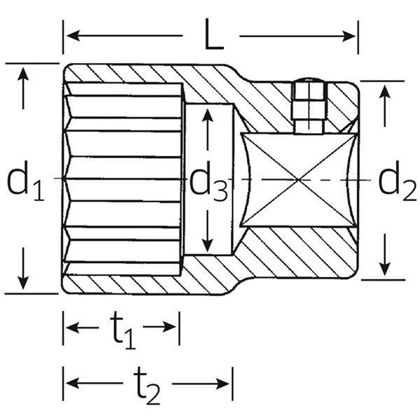 STAHLWILLE（スタビレー） 55A-1.7／8 （3／4SQ）ソケット （12角） （05410070） 代引不可_1