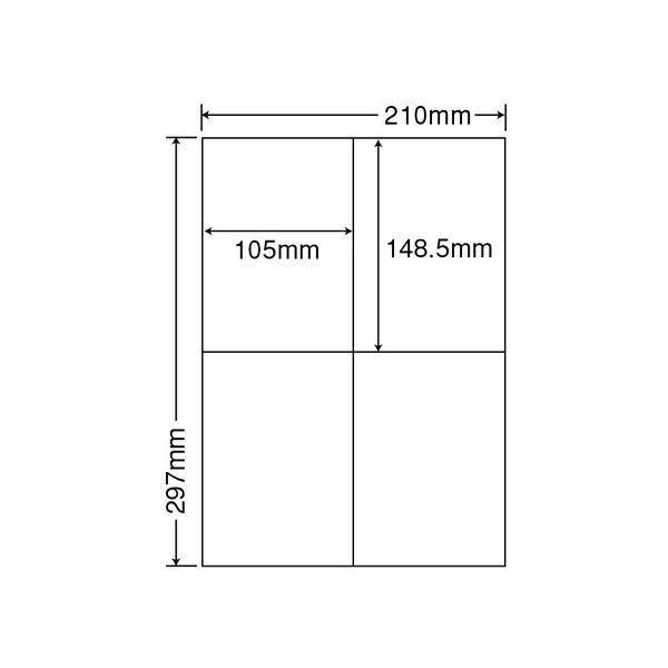 東洋印刷レーザープリンタ対応訂正用ラベル A4 4面 ラベルサイズ105×148.5mm CLT-41箱(500シート:100シート×5冊) 代引不可_1