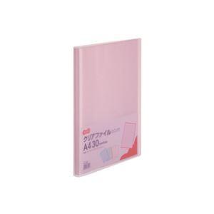 （まとめ）TANOSEE クリアファイル A4タテ30ポケット 背幅17mm ピンク 1セット(10冊) 〔×3セット〕 代引不可