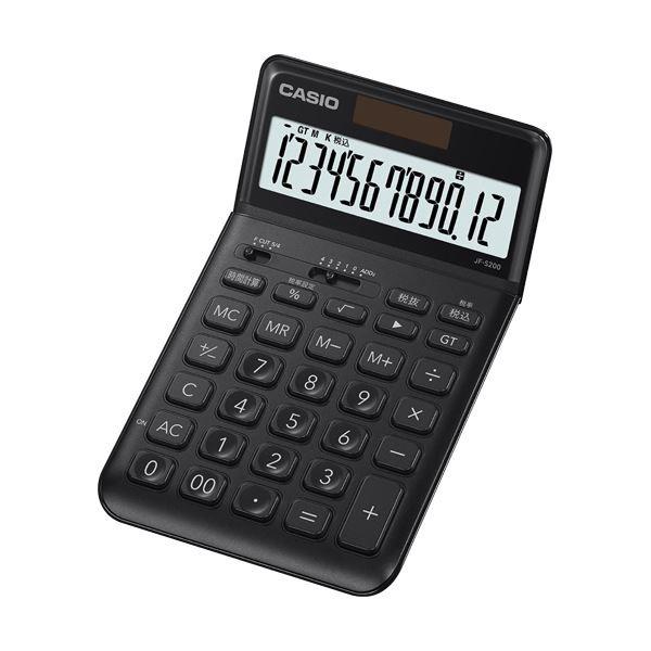 （まとめ）カシオ デザイン電卓 12桁ジャストタイプ ブラック JF-S200-BK-N 1台〔×2セット〕 代引不可