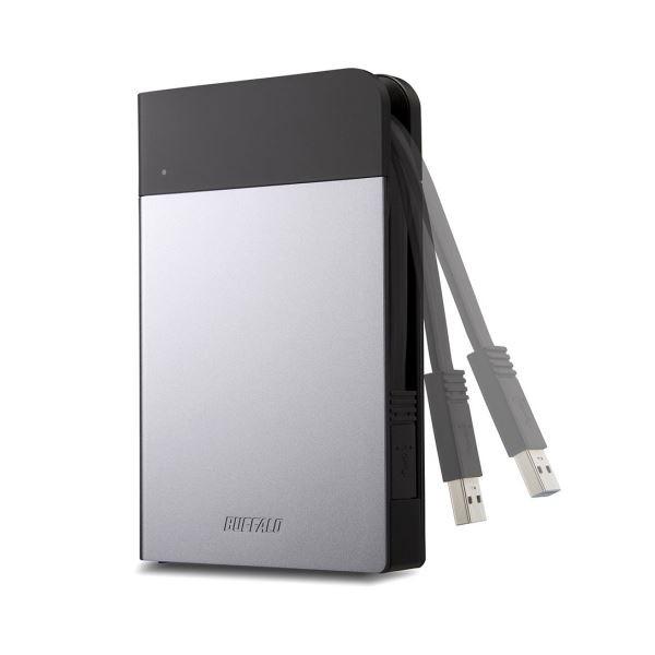 バッファローICカード対応MILスペック耐衝撃ボディー防滴・防塵ポータブルHDD 2TB シルバー HD-PZN2.0U3-S1台 代引不可
