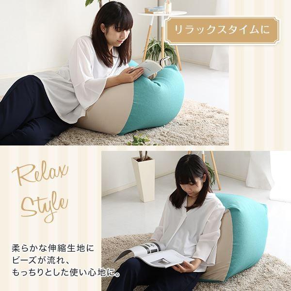 キューブ型 ビーズクッション 〔ライトカラー Mサイズ ローズ〕 幅約59.5cm カラーズ 『Guimauve Neo ギモーブネオ』 代引不可の画像