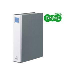 （まとめ）TANOSEE 両開きパイプ式ファイルE A4タテ 40mmとじ グレー 10冊 代引不可