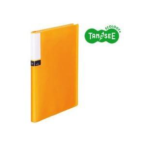 （まとめ）TANOSEE クリアブック（透明表紙） A4タテ 24ポケット オレンジ 40冊 代引不可