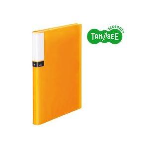 （まとめ）TANOSEE クリアブック（透明表紙） A4タテ 36ポケット オレンジ 30冊 代引不可