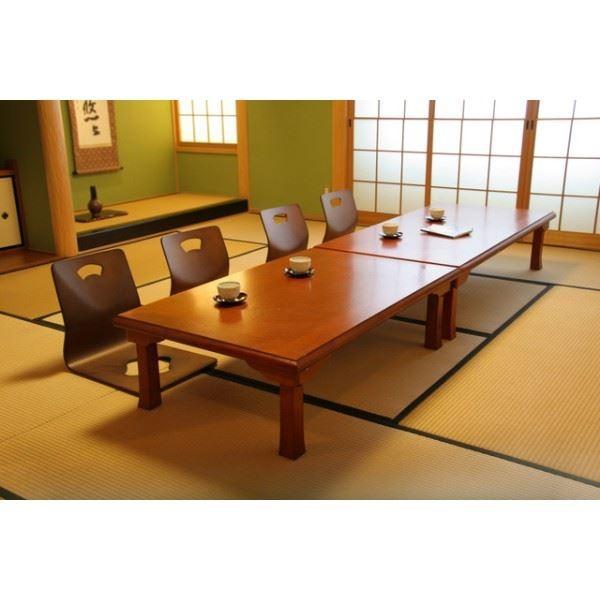 折りたたみテーブル/折脚和風座卓（額縁・幅120cm×奥行75cm） 木製 TLM-12075オーク材 〔完成品〕 代引不可の画像