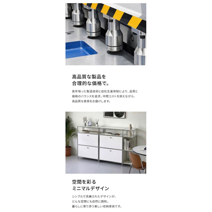 ステンレスモジュールキャビネット 60cm 2段 完成品 オールステンレス