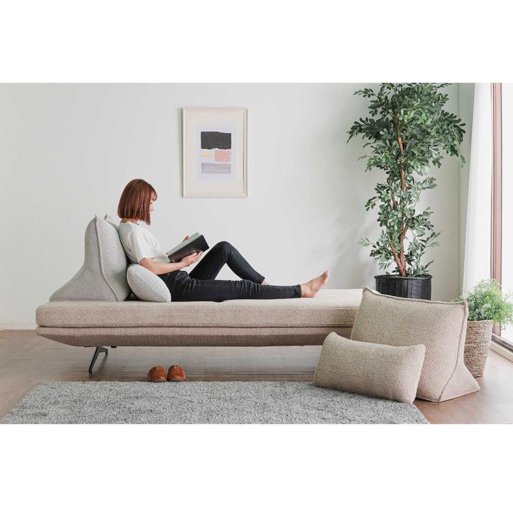 アイランドソファ 2人掛けソファ ソファ単品 幅160cm モコモコ ゆったり ダークグレー ベージュ 座り心地 くつろぎ ふかふか 木脚 おしゃれ 代引不可_7