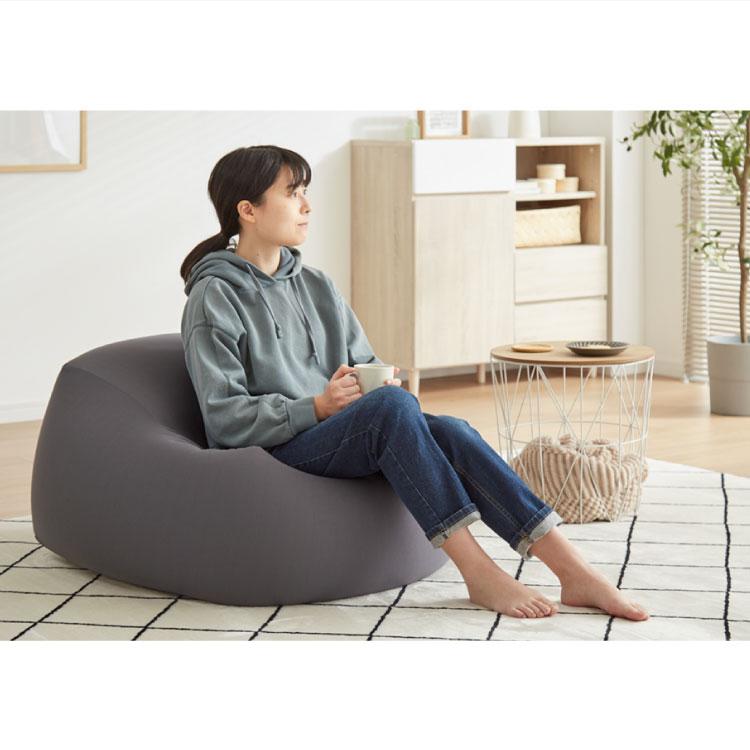 ビーズクッション本体 50×50×35cm ヌードタイプ Sサイズ 極小ビーズ へたりにくい 低VOC 大きい 北欧 マイクロビーズクッション 中身 ソファの画像