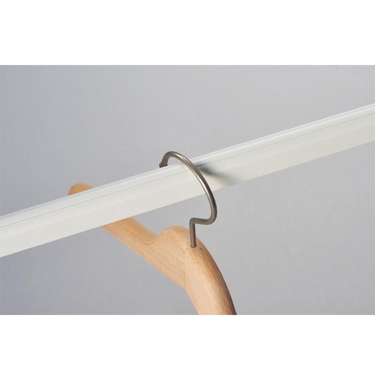 ハンギングバーH-3 壁面付Iタイプセット 90cm TOSO 日本製 ハンガーパイプ トーソー 収納 ウォークインクローゼット ファミクロ アルミ 取り付け diy 代引不可の画像