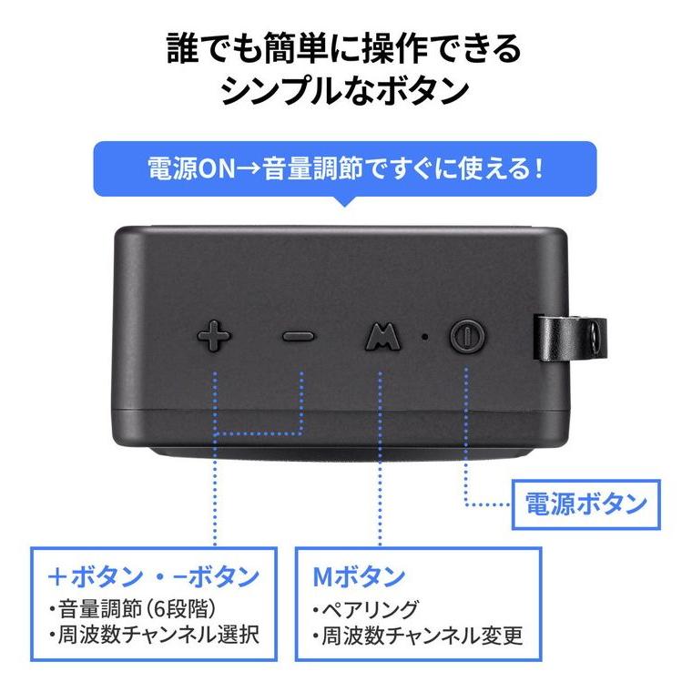 サンワサプライ メーカー直送 ワイヤレスポータブル拡声器 最大25W 高出力 ワイヤレスヘッドマイク ワイヤレス拡声器スピーカー ハンズフリー デスク 代引不可