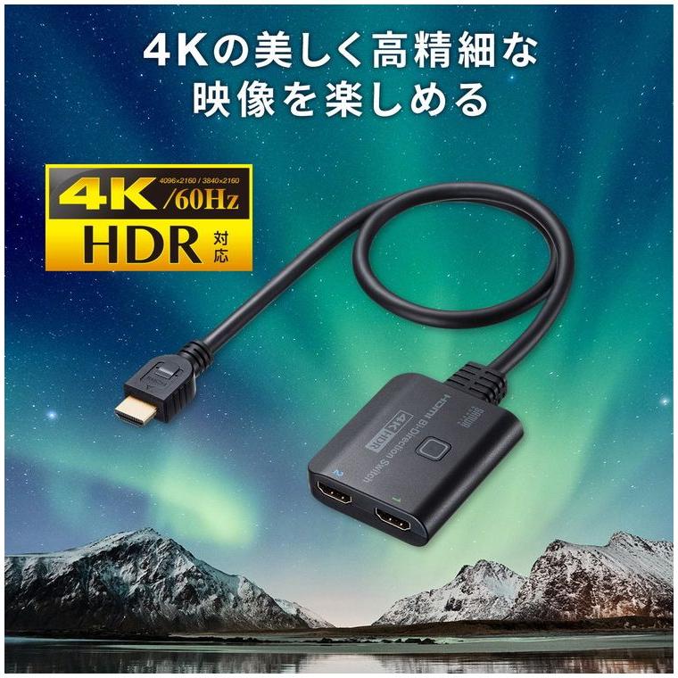 サンワサプライ メーカー直送 4K・HDR・HDCP2.2対応HDMI切替器 双方向切替に対応 4K/60Hz/HDR対応 HDMI手動切替器 双方向対応HDMI切替器 高輝度HDR 代引不可｜rcmdhl｜04