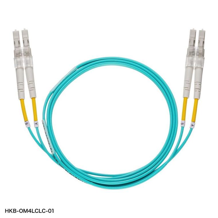 サンワサプライ メーカー直送 メガネ型光ファイバケーブル マルチ50μmOM4 LC×2-LC×2 2m 10GBASE-SR/SW規格対応 10ギガ伝送 OM4光ファイバケーブル 代引不可